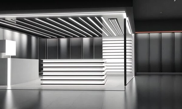 Modern, minimalist exhibition booth