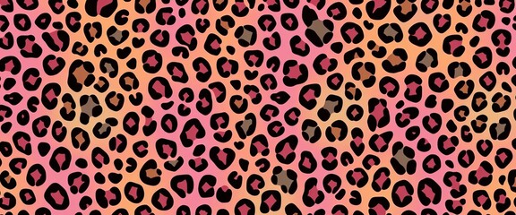 Stylish vector seamless leopard print in trendy colors,  cheetah,  big cat