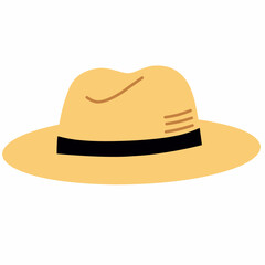 Travel hat illustration with a stylish brim, perfect for sunny destinations and stylish vacation outfits.