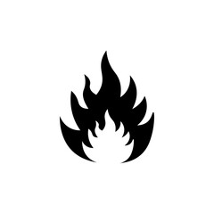 Fire flame symbol PNG. Bonfire Silhouette vector on transparent background.