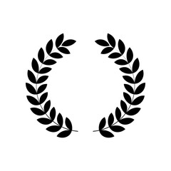 A symmetrical laurel wreath with leaves in a circular arrangement on a Transparent background design element PNG
