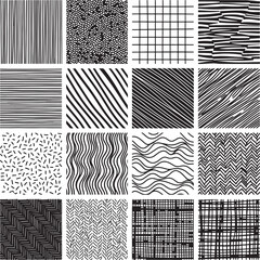 Black and white abstract line patterns and textures background lines