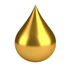 Golden 3D Candy Drop Smooth Round Sweet With Transparent Background Rendered in High Detail