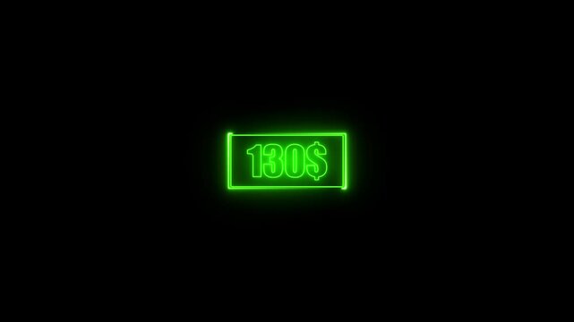 3 hundred dollar counter animation.0 to 300 dollar counting animation. 200 dollar neon sign Counting money and digits increasing. Counting Numbers from 0 to 200  back ground.