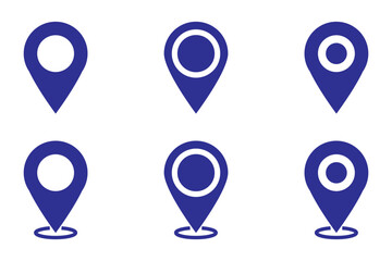 location map pointer icon, place pin marker sign - red gps map pointers in flat style, destination symbols. location pin line icon, Navigation sign