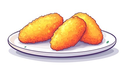 Crispy, golden-brown food items on a plate.