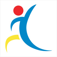 vector illustration of a man running with a ball