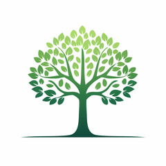 Green Tree Illustration with Lush Foliage