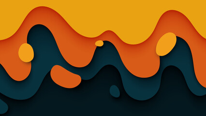 Abstract Orange Vector Illustration with Decorative Pattern and Wave Design