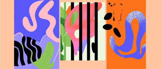 Abstract background with hand drawn textures, Memphis style. Creative concept of posters or covers with modern abstract shapes.