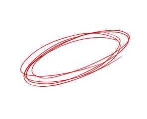 Highlight hand drawing different circles isolated on the background, Handwritten red circle. For marking text, numbers, marker pen, pencil, logo, hand-drawn doodle grunge circle highlights