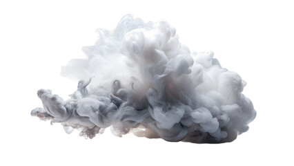 Grey smoke cloud isolated on white background