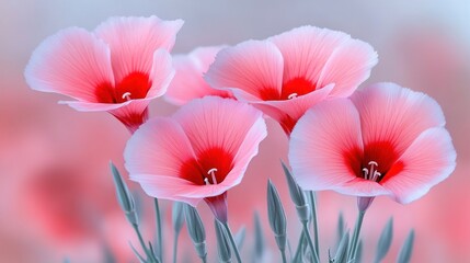 Close-up of Pink and Red Ethereal Flowers

