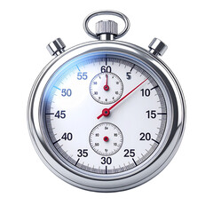 Silver stopwatch against black background