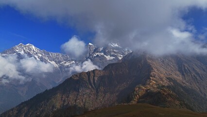 Majestic Aerial View of Chaukhamba Mountain Peaks | Himalayan Drone Landscape