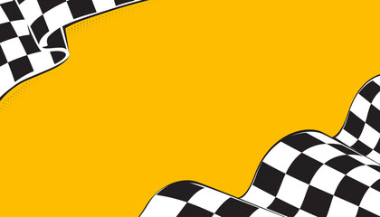 Checkered flag design with empty space for text. Racing flag pattern. 
