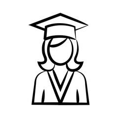 Graduation cap on a woman’s head