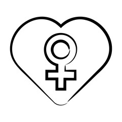Heart with a female symbol inside