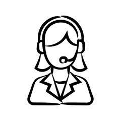 Silhouette of a woman with a headset