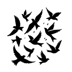 Fototapeta premium Flying Birds Silhouette SVG