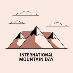 International mountain day with clouds and peaks