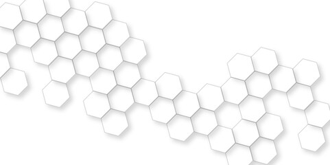 Abstract white hexagon concept background, soft white background, beautiful geometric pattern white gray hexagonal, illustration geometry science and technology.