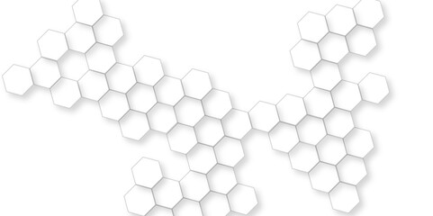 Abstract hexagon honeycomb white Background, technology abstract background with hexagons mesh, futuristic surface honeycom hexagon pattern, realistic golf dimples tiled vector background.