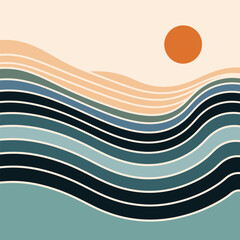 Abstract waves under a warm sun