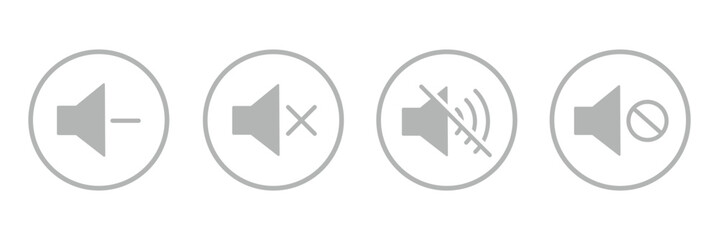 mute speaker icon set. mute speaker.