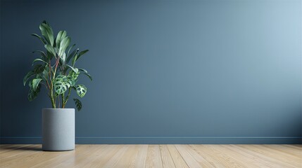 Modern room interior with plant