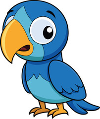 Sad Crying 3D Cartoon Parrot – Cute Bird Character Isolated on White Background
