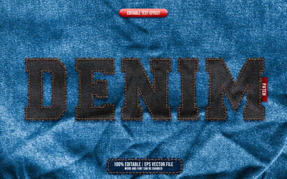 Denim 3D editable text effect