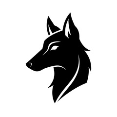 Fototapeta premium Black silhouette of a foxhound head mascot logo on white background vector illustration