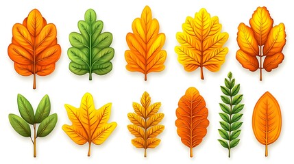 Obraz premium Colorful autumn leaves collection.