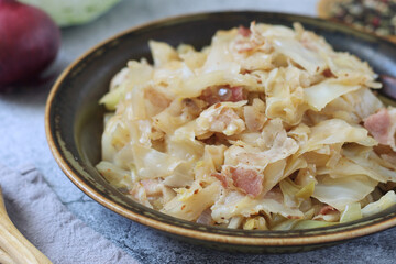 Southern Fried Cabbage, traditional dish in the South of the USA	