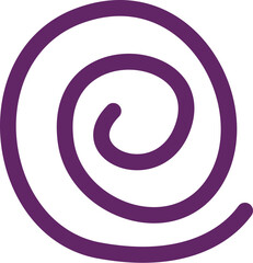 Abstract Purple Spiral Swirl Geometric Doodle for Element Icon