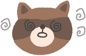 귀여운 너구리 감정 표현 일러스트