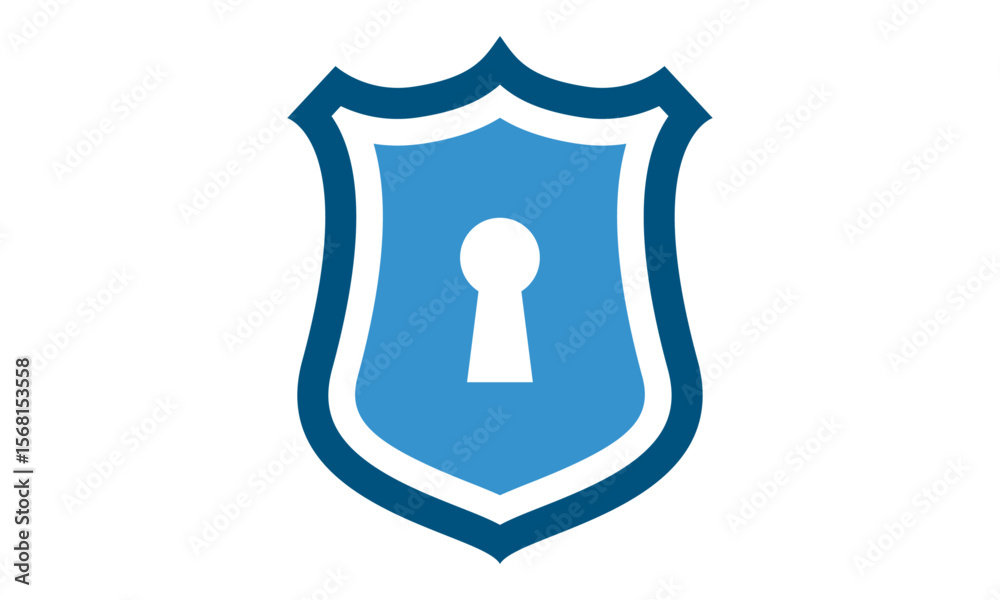 Fototapete secure internet icon. protective shield sign digital security with the image of a padlock. symbol se