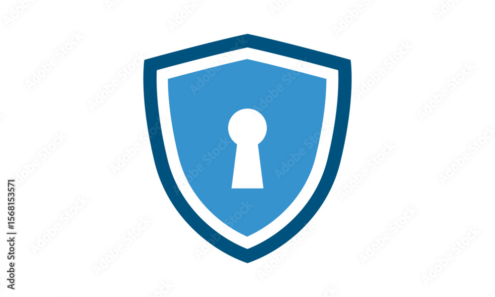 Fototapete secure internet icon. protective shield sign digital security with the image of a padlock. symbol se