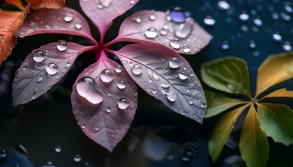 when raindrops dance upon myriad surfaces of tree leaves and flower petals they unlock enchanting bond between water and very essence of existence