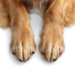 Close-Up of Golden Retriever: Cute Furry Paws Highlighting Adorable Dog's Playful Nature and Loyal Companionship
