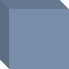 Cube, volumetric geometric figure, transparent background, 778DA9
