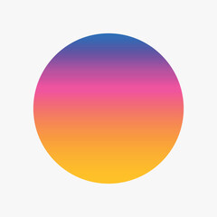 colorful retro vintage sunset circle gradient element