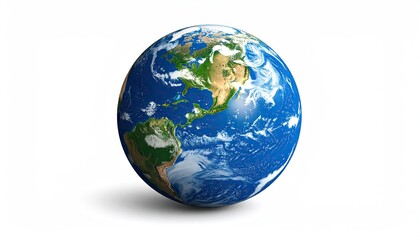 Earth globe, detailed continents