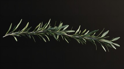 A sprig of rosemary suspended midair