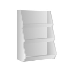 3d 3 tier shelf mockup for product display