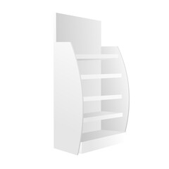 empty retail display shelves supermarket retail plain white for display shelves without products