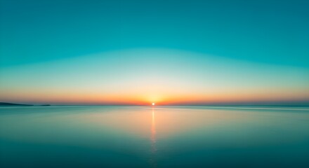 Obraz premium Calm Seas at Dusk: Teal-Turquoise Gradient