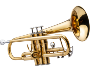 Balloons balloon Photo Overlays, Photography Overlays, clip art, clipart, png .jpg - Firefly_High-quality stock photo of a golden trumpet isolated on a transparent background.