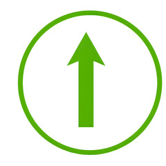 Uptown Direction: A simple but elegant upward arrow, encased within a green circle, a beacon of guidance and progress. Ideal for projects, presentations, or visual communication.